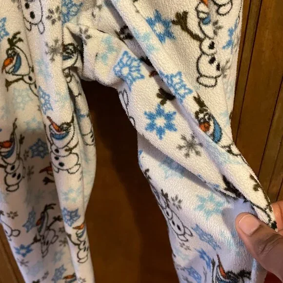 Disney Frozen Olaf SNOWMAN and SNOWFLAKE print hooded hoodie onesie one piece - Picture 9 of 16